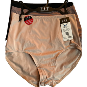 FIT Women's High-Waist Panties - Black, Tan and Nude 3 Pack